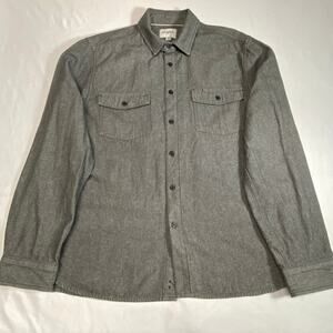 Goodfellows & Co. Shirt Long Sleeve Heavy Weight 100% Cotton Button Up Gray